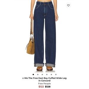We The Free East Bay Cuffed Wide-Leg Jeans — Concord Blue